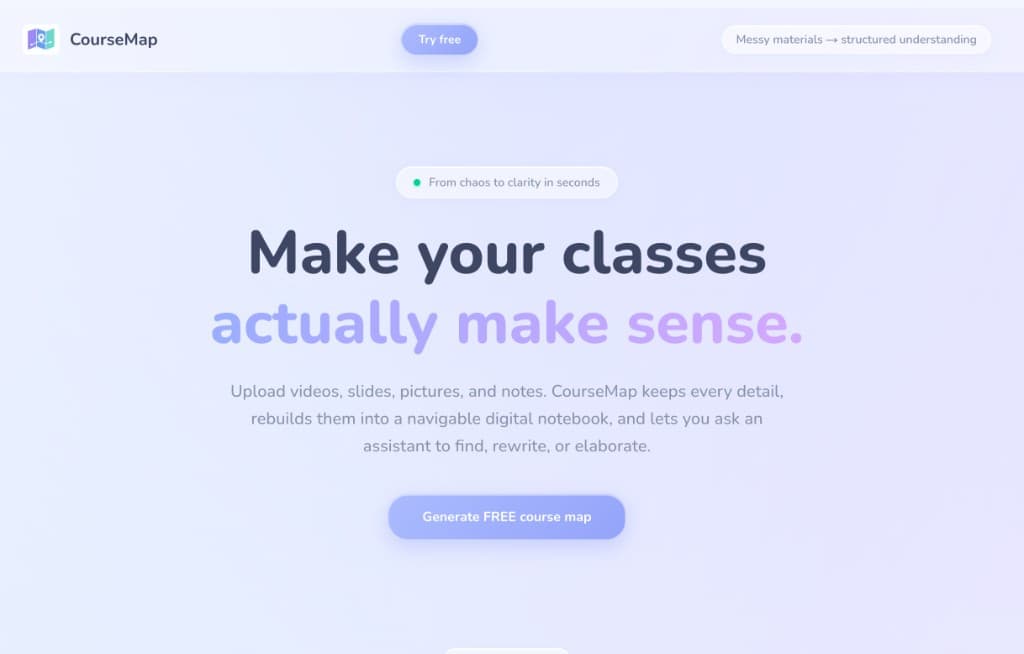 CourseMap homepage