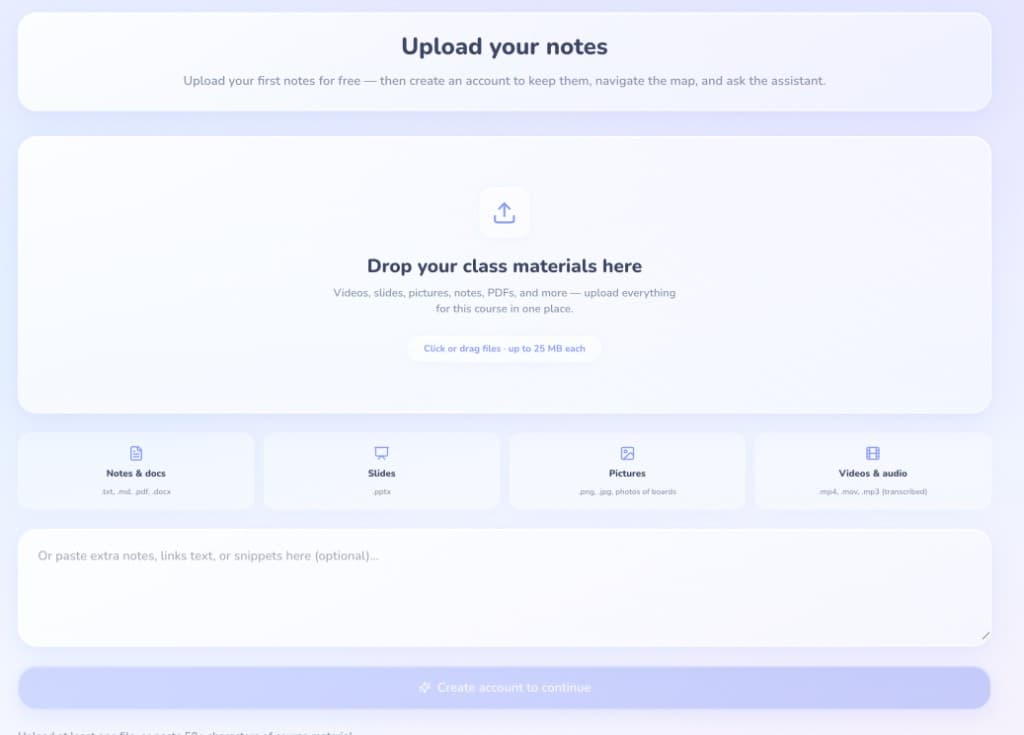 CourseMap upload screen