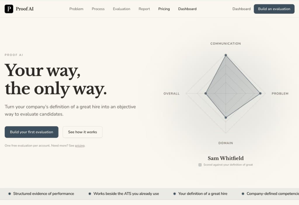 Proof AI homepage