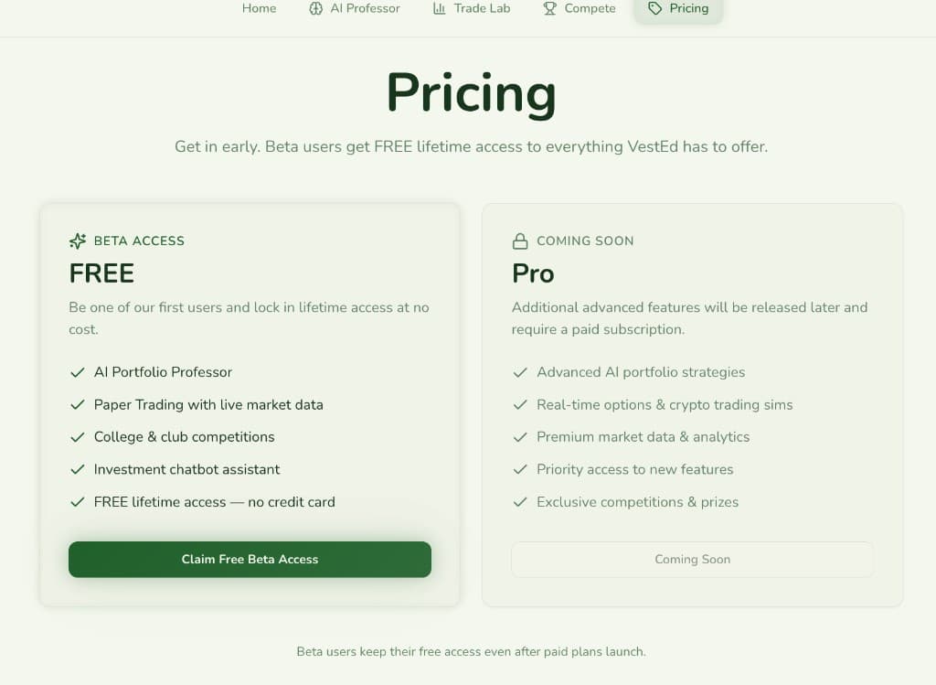 VestEd pricing